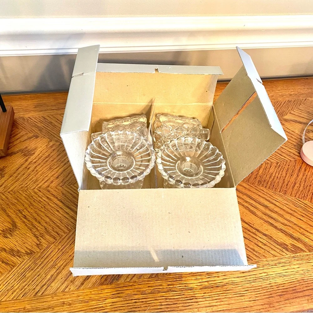 PARTY LITE LIKE NEW QUILTED CRYSTAL PAIR VOTIVE HOLDER CANDLE STICK BALL - Picture 7 of 10